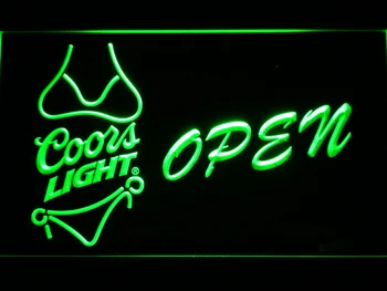 050 Coors Light Bikini Bere DESCHIDEȚI Bara de LED-uri Semn de Neon cu Comutator pornit/Oprit 20+ Culori 5 Dimensiuni pentru a alege de