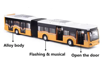 1: 32 aliaj trage înapoi de autobuz modele de simulare mare de creștere autobuz,metal diecasts,vehicule de jucărie,intermitent & muzicale,transport gratuit