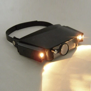 1.8 x 2.3 x 3.7 x 4.8 x Casca lupa de mana a treia Iluminate cu lumina lupa pentru ochelari de citit Ceas de ceas de reparații
