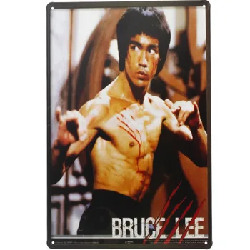 1 buc Bruce lee arte Martiale karate film film tabla Semn perete peștera Decor peștera Poster Art metal vintage home
