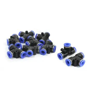 10 Pc-uri de 8mm la 8mm Quick Connect 3 Moduri în Formă de T Tee Uniunii Negru, Albastru Plastic Pneumatice Împinge Într-Fitinguri Rapide Articulațiilor Tuburi de Comanda
