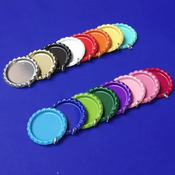 100 Buc Ambele părți Colorate Aplatizate capace de Sticlă Cu Găuri și Inele Despicate +100 buc Epoxidic Pentru Bijuterii Diy Meșteșug Colier
