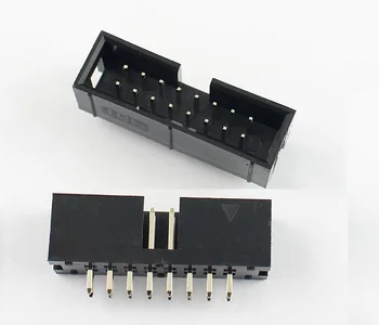 100 Buc Cutie antet IDC Socket 2.54 mm 2x8 Pin 16 P Male cu pini pătrați 0.64 mm 2 randuri spațiu 2.54 Prin gaura tip DIP
