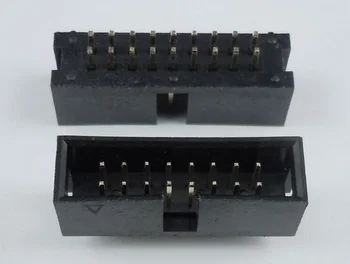 100 Buc Învăluită Caseta antet IDC Socket 2.54 mm 2x9 Pin 18 P Male cu pini pătrați 0.64 mm 2 randuri 2.54 Prin gaura DIP