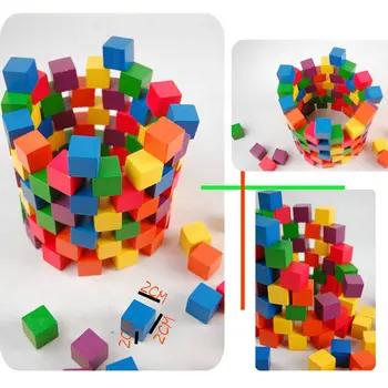 100BUC/LOT.2 cm cub de lemn,lemn Colorat bloc,cub de Lemn de constructii blocuri,mai Devreme jucarii educative.Cadou de ziua de nastere.ping