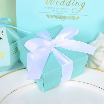 100buc Nunta Romantica Favoarea Tiffany Hârtie Albastră Cutie de Bomboane DIY Bomboane Cookie Cutii de Cadouri de Nunta de Petrecere Bomboane Consumabile