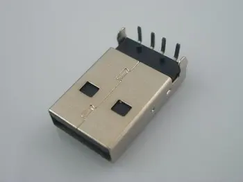 100buc USB 2.0 Type a Male conector 4 pini de Lipire pe componentele montate pe PCB Unghi Drept prin gaura Rohs Reach