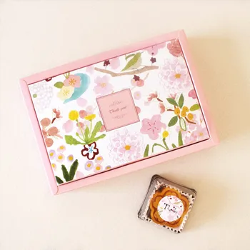 10buc cires oriental tema Sakura Cookie mooncake Cadou Cutie de Hârtie Macaron cu Ciocolata Gustări Dulci Bomboane cadou Ambalaj