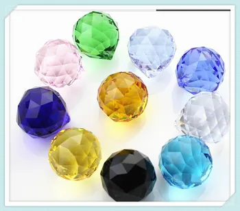 10buc/lot 30mm culoare mixt prismă de Sticlă piese de Cristal feng shui mingea de Cristal fatetate mingea pentru iluminat/sala de nunta/fereastră decor
