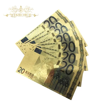 10buc/Lot Colorate Europeană a Bancnotelor în Valută 20 de Bancnote Euro în Aur de 24K Folie de Fals Bani Pentru Cadouri