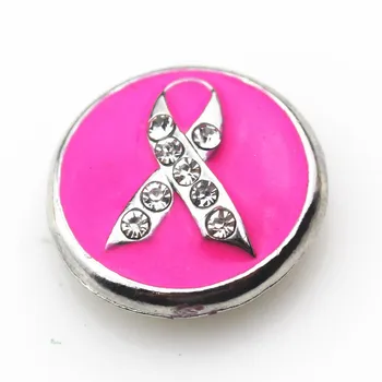 10buc/lot Email Crystal Cancer Ribbon Butoane de Ajustare pentru 18mm Diy pandantive pentru Brățară&Bratari DIY Snap Bijuterii Charms