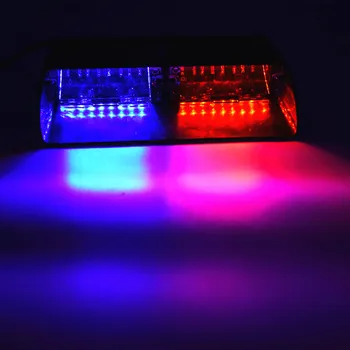 16 LED Rosu/Albastru Mașină de Poliție Strobe Lumina Flash Dash de Urgență 18 Lumină Intermitentă de Avertizare Lampă Alb Chihlimbar Roșu Albastru Galben