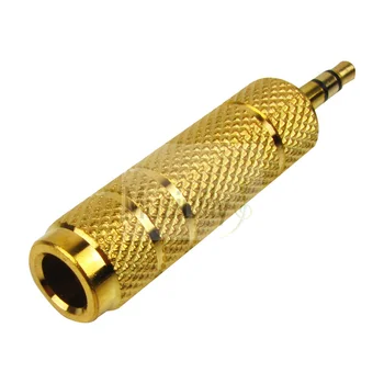 2 buc de Aur 1/4 inch 6,35 mm de sex Feminin la 1/8 inch 3.5 mm de sex Masculin Audio Stereo Adaptor Convertor Jack Plug