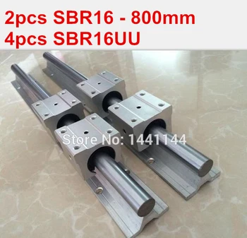 2 buc SBR16 - 800mm ghidaj liniar + 4buc SBR16UU bloc pentru cnc piese