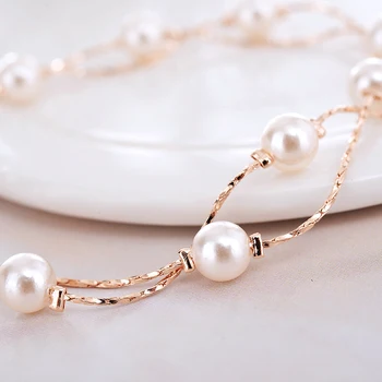 2 culori 18+3cm Simplu, mic, proaspăt, dulce coreean Perla de Înaltă calitate femei bijuterii fete brățară de sex feminin multistrat iubitorii de cadou