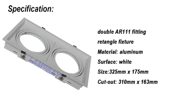 (20 bucăți) Transport Gratuit AR111 de prindere din aluminiu alb fata QR111 montarea led grila de lumină