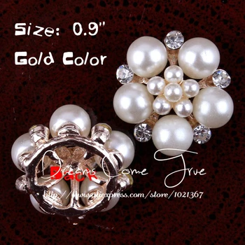 200pcs/lot 23MM 2Colors Moda Spate Plat Stras Butonul Pentru a Face Jewerly Decorative Perla Buton Pentru Îmbrăcăminte Accesorii
