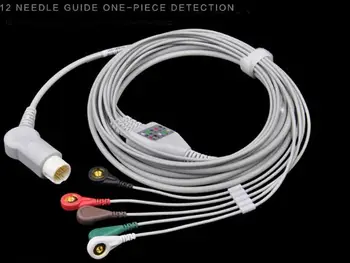 2017 Compatibil pentru Philips/HP 12Pin MP20/VM6 Monitor Pacient ECG prin Cablu-O singură Bucată 5 Leadwire, Cablu de Monitor Snap End AHA .TPU
