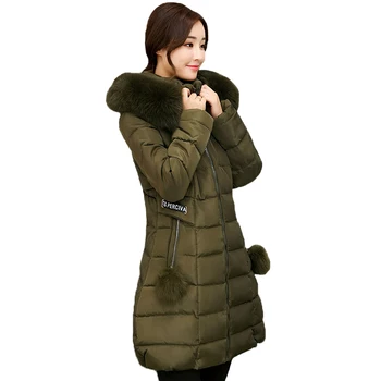 2017 Femei jacheta de iarna solide de dimensiuni mari 3XL feminino guler de blană cu glugă feminin de Mult de cald îngroșa haina