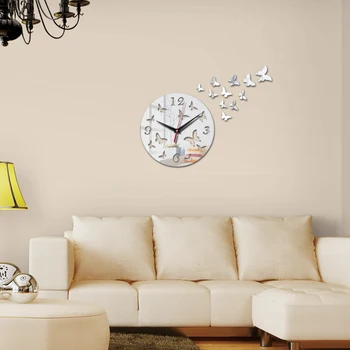2017 nou acrilic ceasuri de perete 3d autocolante diy oglindă ceas living europa ac cuarț design modern ceas