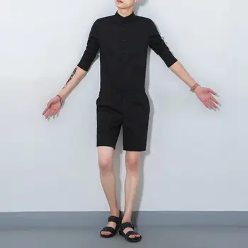 2017 Vara Barbati Salopete Prietenul Salopete stil coreean cantareata costume Kaki Militar Cargo Pantaloni de Moda Salopete 041606