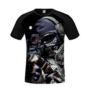 2017 Vara Personalizate 3d Joc T Camasa Barbati Maneca Scurta O-Neck T shirt Rece Sniper Printed T Camasa Slim Brand pentru Bărbați T-Shirt