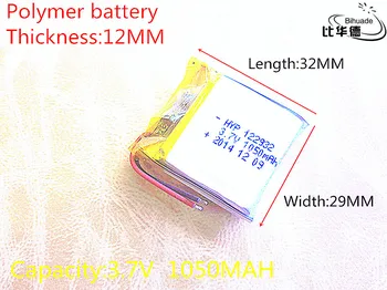 3.7 V, 1050mAh 122932 Litiu-Polimer Li-Po, li-ion Reîncărcabilă de celule de Baterii Pentru Mp3 MP4 MP5 GPS PSP mobil bluetooth