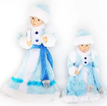 30cm Copii Păpușă Jucărie Muzică Papusa Muzică de Crăciun Electric Moș crăciun Zăpadă Fată Cu Rochie de Figurine pentru Copii Cadou de CRĂCIUN