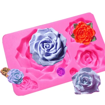 3D Flori de Mucegai Silicon Rose Forma Mucegai Pentru Săpun,Bomboane,Ciocolata,inghetata,tort de decorare instrumente F0757