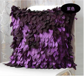 3D frunze decor pur acoperă pernă culoare Violet Închis Canapea pernă acoperă petrecere de Nunta decor fata de perna 3D pene față de pernă