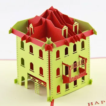 3D lucrate Manual Fericit Ziua de nastere 3D Pop-Up Card de Casă