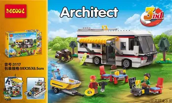 3Model DECOOL 3117 792pcs Creator Excursii de Vacanță mașină de Blocuri de cărămizi Jucarii si cadouri set se POTRIVESC pentru Lego City 31052 pentru lépin technic