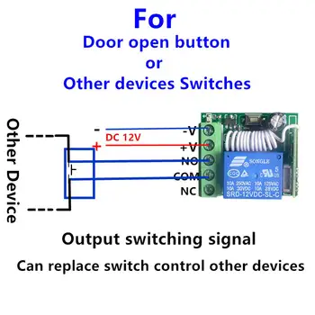 433Mhz Universal Wireless de Control de la Distanță Comutator DC12V 10A 1CH releu Modulul de Receptor și 4buc Transmițător 433 Mhz Control de la Distanță