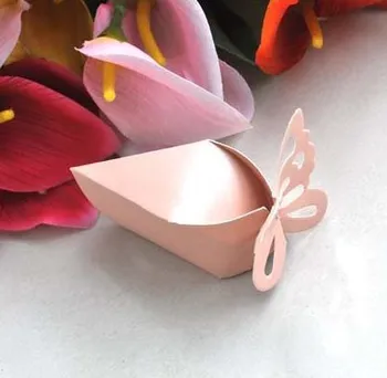 50 buc cutii de bomboane de nunta Boda Fiesta Decoupage 3D Fluture Favoruri Cadou Rotunda căsătorie Tort cadouri pentru oaspeții Decor petrecere