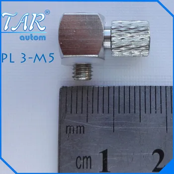 50 de Bucăți M5 - 3mm Cot Pneumatice Conducta Aer Furtun de cuplare Rapidă Mini Conector de Fier
