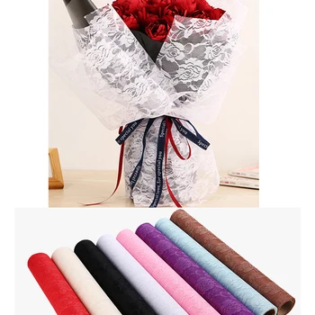 50CM*5 Metri coreean Moale Tipărite a Crescut Tifon Serie Buchet de Flori Material de Ambalare Flori de Hârtie de Ambalaj Petrecere de Nunta Decor