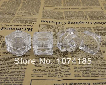 5g sticle Goale containere cosmetice cosmetice borcane recipiente pentru mostre borcan de plastic cu capac mini recipient de plastic 100buc