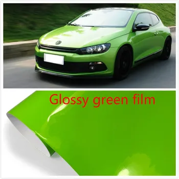 600mmx1520mm Lucios verde de vinil Auto Styling Masina si motocicleta autocolant Vinil Folie de Film de Eliberare a Aerului, Autocolant, Decal Foaie