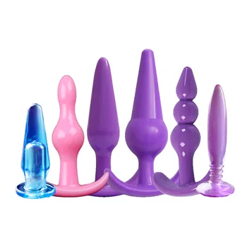 6pcs/set Jucarii Sex Anal Dop de Fund de Silicon vibrator Anal, Jucarii Sexuale Sex cu Produse Pentru Adulti
