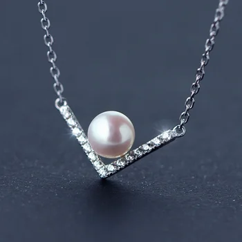925 de bijuterii de argint,alb natural de apă dulce pearl colier pandantiv pentru femei,mama de perla pandantiv fata cadouri