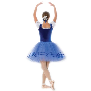 Adult de sex Feminin Albastru de Balet Profesionist pe Scenă Îmbrăcăminte de Dans Haine de Aur Catifea Balet Profesionist de Balet pentru Adulți