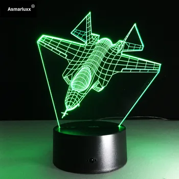 Aer Avionul 3D Lumina de Noapte de Aprovizionare Vizuale Aeronave de Război 3D Lumina Lampa de Birou cu Jet de Decor Acasă LED-uri USB Copilul Lampă de Noptieră Deco Cadou