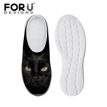 Agrement Femei Ochiurilor De Plasă Pantofi De Plaja Saboți Sandale Pisica Neagra YorkshireTerrier Noi Sandalias Saboti Femei Apartamente Papuci De Casă Zapatillas Mujer