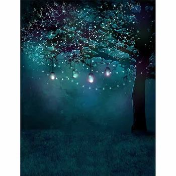 Allenjoy Grădină mare copac strălucitor felinare în noapte pășuni nunta de ziua fondul fondul pentru fotografie de fundal haine