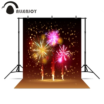 Allenjoy photocall Anul Nou focuri de artificii petarde sclipici foto fundal Photophone de fundal de vinil