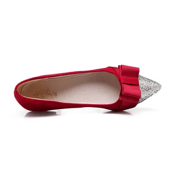 ASUMER negru roșu moda primavara toamna doamnelor pantofi singur deget a subliniat casual bling casual femei pantofi plat plus dimensiune 33-46