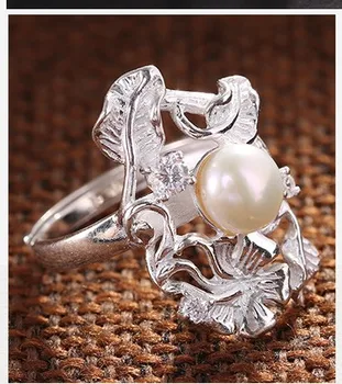 Bijuterii perla inel de argint de moda de sex feminin Sterling Silver Ring