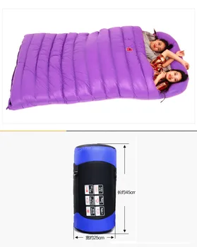 Brand transport gratuit meteorologice extreme -25 -10 sac de dormit de iarna iubitor sac de dormit alb rață jos dublu sac de dormit