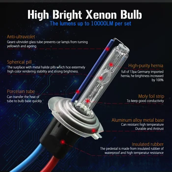 Buildreamen2 AC Kit Xenon Balast de Lampă 55W 10000LM H1 H3 H7 H8 H11 9005 9006 9007 H4 Hi/Lo 3000K-8000K lumina Farurilor de Ceață de Lumină