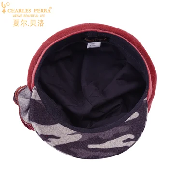 Charles Perra Femei Pălărie Toamna Iarna NOU 2018 Pălării de Lână Cald Casual Bereta Toate-Macth Elegant Lady Fashion Caps 3210